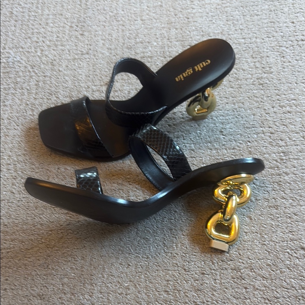 Cult Gaia Black and Gold Women's Heels… size 39 1/2
worn once